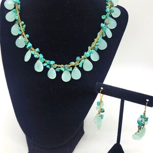 Elegant Gold and Turquoise Jewelry Set